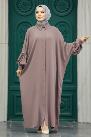 Brown Modest Dress 1905KH - 3