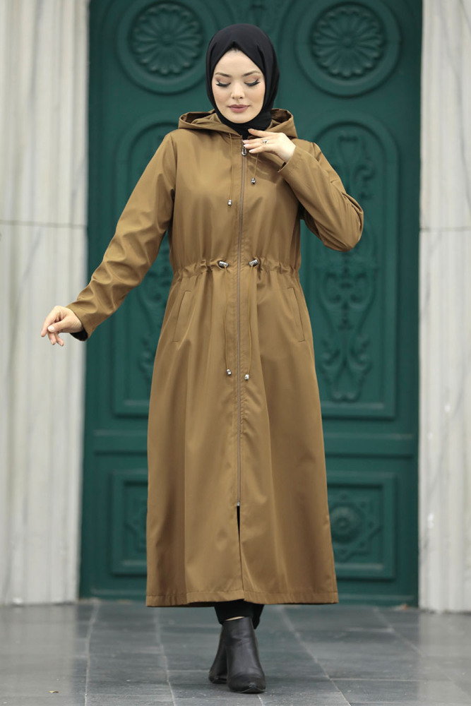 Neva Style - Brown Muslim Trench Coat 5941KH - 2