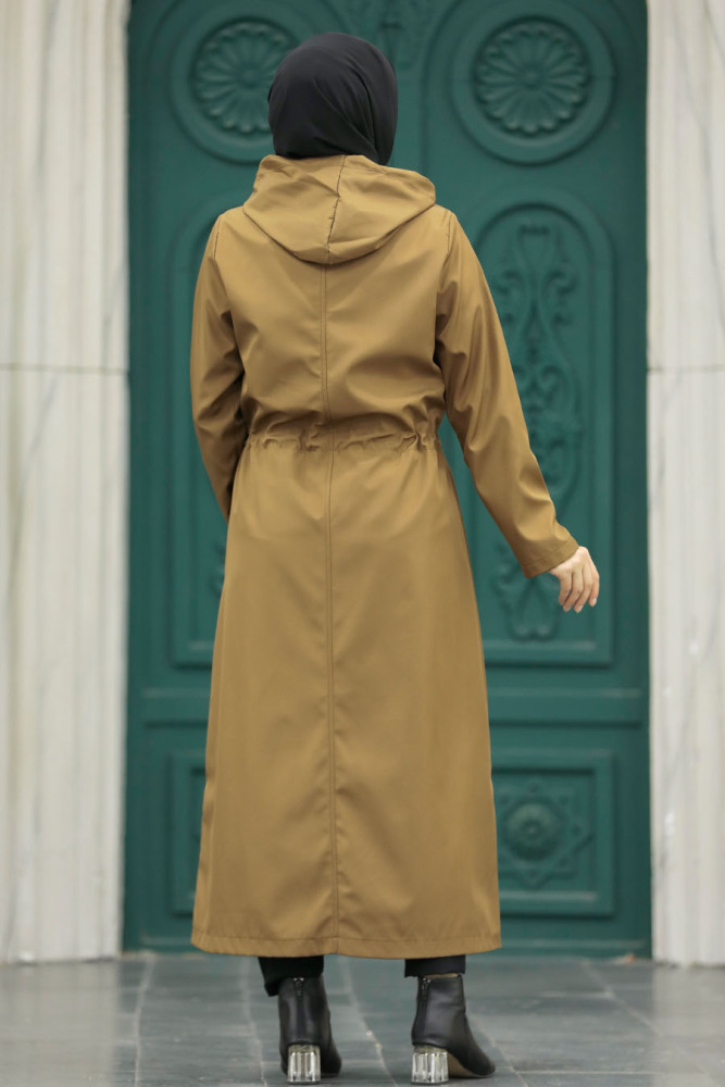 Neva Style - Brown Muslim Trench Coat 5941KH - 4