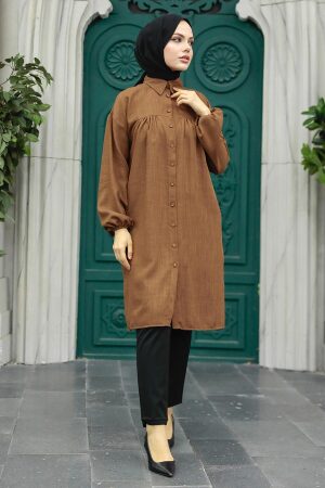 Brown Plus Size Tunic 24511KH - 2