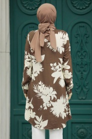 Neva Style - Brown Women Tunic 11590KH - Thumbnail