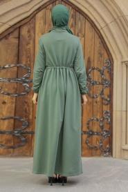 Neva Style - Çağla Yeşili Tesettür Elbise 1372CY - Thumbnail