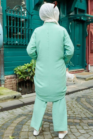  Çağla Yeşili Tesettür Hırka 1085CY - 2