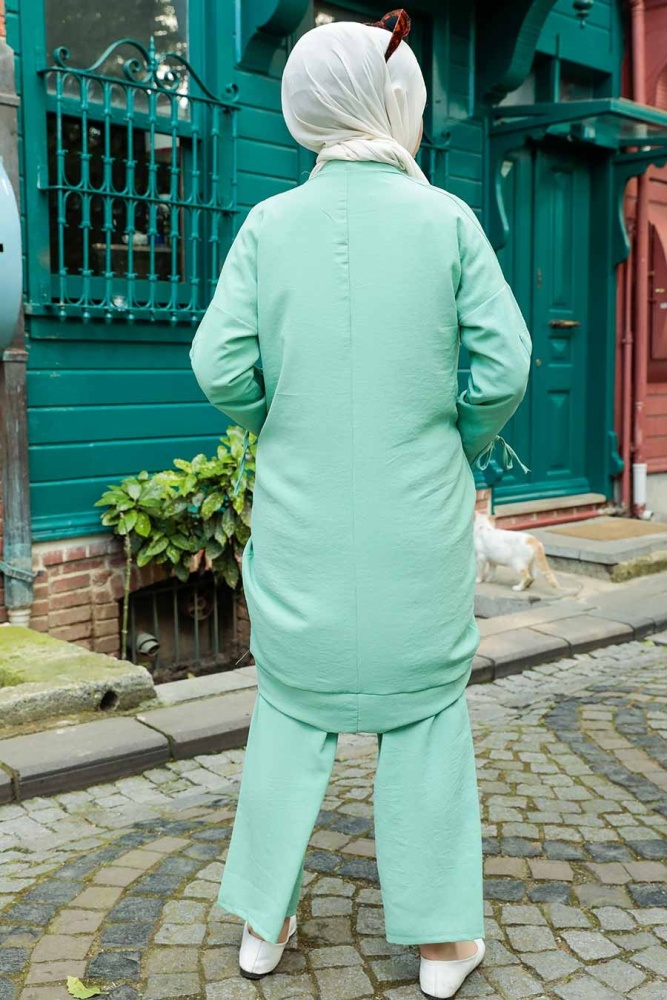  Çağla Yeşili Tesettür Hırka 1085CY - 2