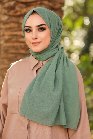 Neva Style - Çağla Yeşili Tesettür Şal 7563CY - 1