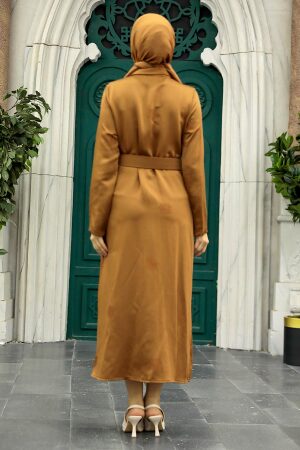 Camel Hijab Maxi Dress 1447C - 3