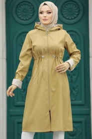 Neva Style - Camel Hijab Turkish Trench Coat 613C - Thumbnail