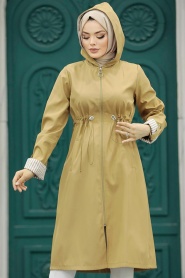 Neva Style - Camel Hijab Turkish Trench Coat 613C - Thumbnail