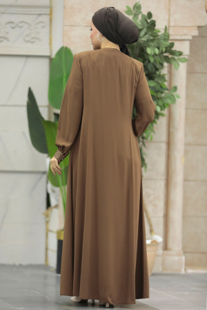 Camel Muslim Turkish Abaya 45271C - 4