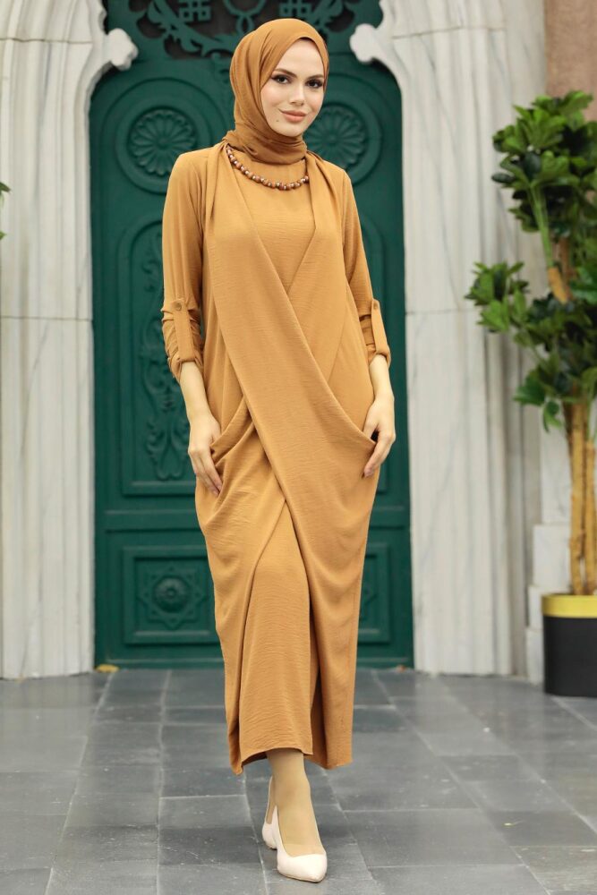  Camel Tesettür Elbise 34281C - 1