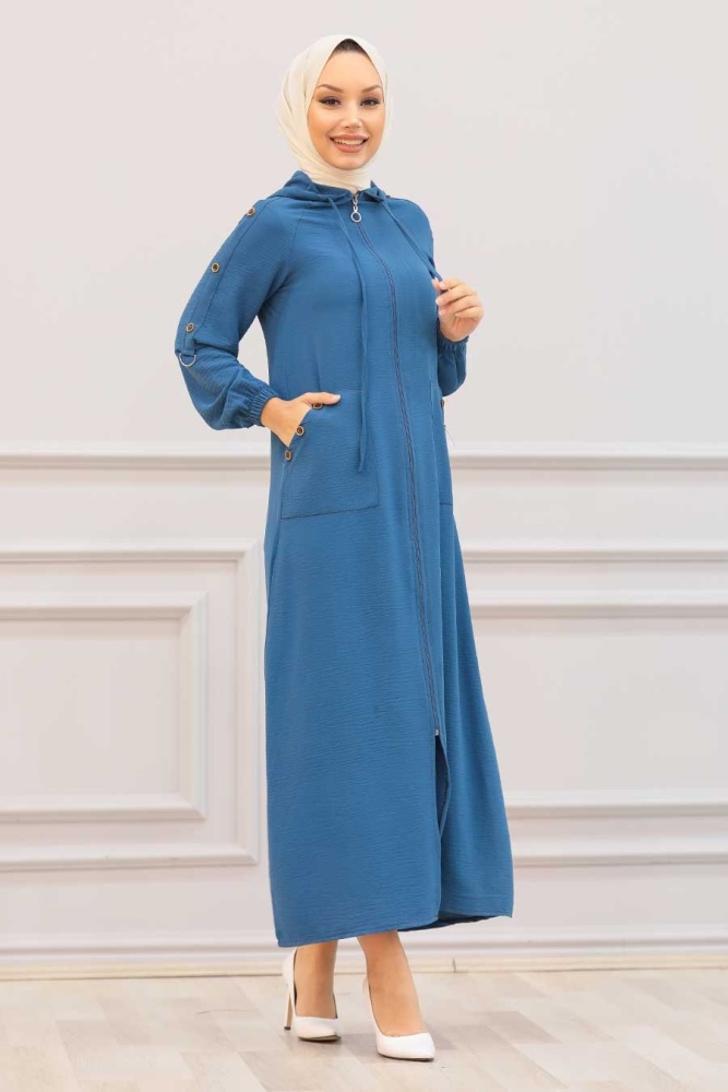 Neva Style - Cape Hijab Bleu Indigo 3729IM - 1