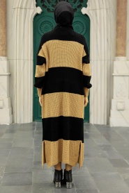Neva Style - Cardigan Hijab Biscuit Rayé 987BS - Thumbnail