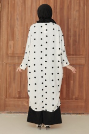 Neva Style - Cardigan Hijab Blanc 6330B - Thumbnail