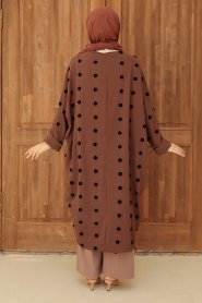 Neva Style - Cardigan Hijab Marron 6330KH - Thumbnail