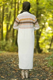 Neva Style - Cardigan Tricot Beige Hijab 15725BEJ - Thumbnail