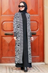 Neva Style - Cardigan Tricot Hijab Ecru 3145E - Thumbnail
