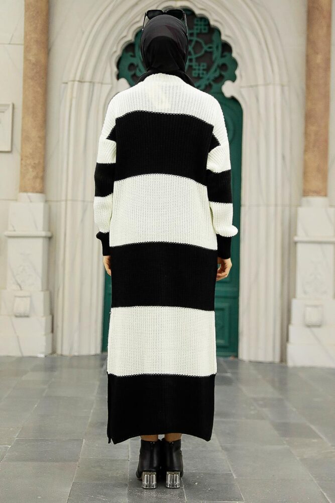 Neva Style - Cardigan Tricot Hijab Ecru 987E - 4
