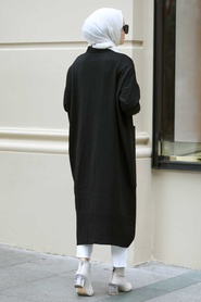 Neva Style - Cardigan Tricot Hijab Noir 33650S - Thumbnail