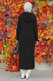Neva Style - Cardigan Tricot Hijab Noir 70250S - Thumbnail