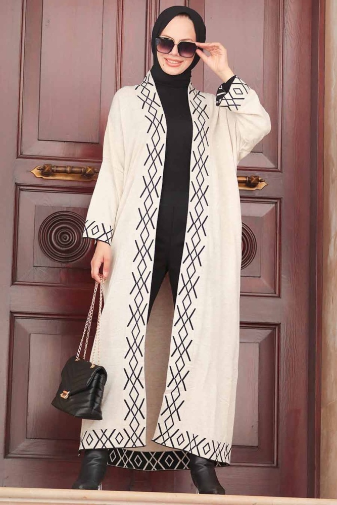 Neva Style - Cardigan Tricot Stone Hijab 3063TAS - 1