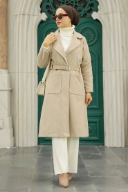 Neva Style - Casquette Cachet Hijab Beige 5809BEJ - Thumbnail