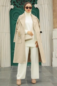 Neva Style - Casquette Cachet Hijab Beige 5809BEJ - Thumbnail