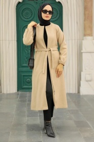 Neva Style - Casquette Cachet Hijab Beige 5822BEJ - Thumbnail