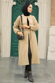 Neva Style - Casquette Cachet Hijab Beige 5822BEJ - Thumbnail
