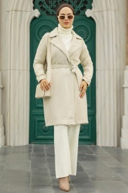 Neva Style - Casquette Cachet Hijab Beige 5825BEJ - Thumbnail