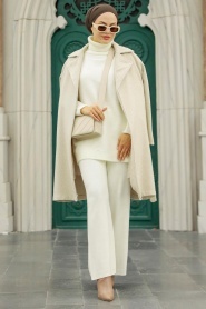 Neva Style - Casquette Cachet Hijab Beige 5825BEJ - Thumbnail