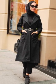 Neva Style - Casquette Cachet Hijab Noir 5809S - Thumbnail