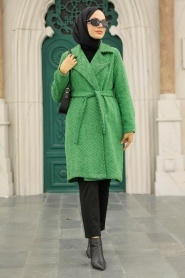 Neva Style - Casquette Cachet Hijab Vert 5825Y - Thumbnail
