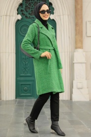 Neva Style - Casquette Cachet Hijab Vert 5825Y - Thumbnail
