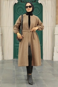 Neva Style - Casquette Cachet Hijab Vison Foncé 5822KV - Thumbnail