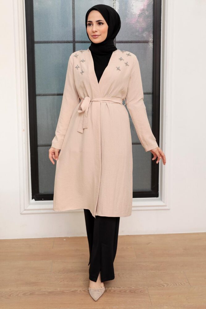 Neva Style - Casquette Hijab Beige 10860BEJ - 1