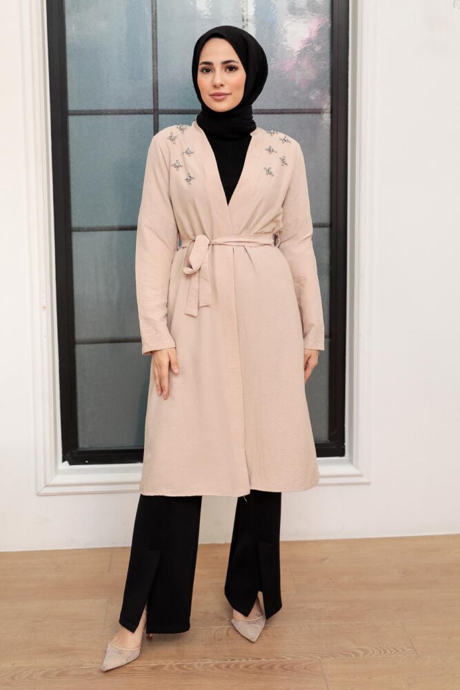 Neva Style - Casquette Hijab Beige 10860BEJ - 2