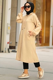 Neva Style - Casquette Hijab Beige 12150BEJ - Thumbnail