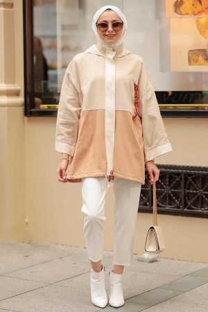 Neva Style - Casquette Hijab Beige 30735BEJ - 2