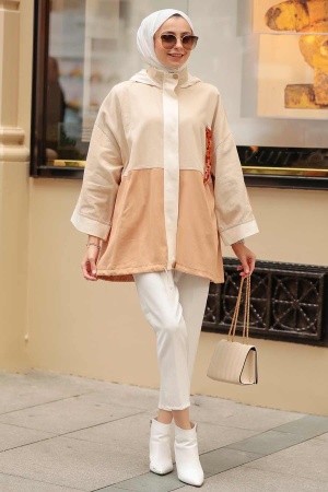 Neva Style - Casquette Hijab Beige 30735BEJ - 3