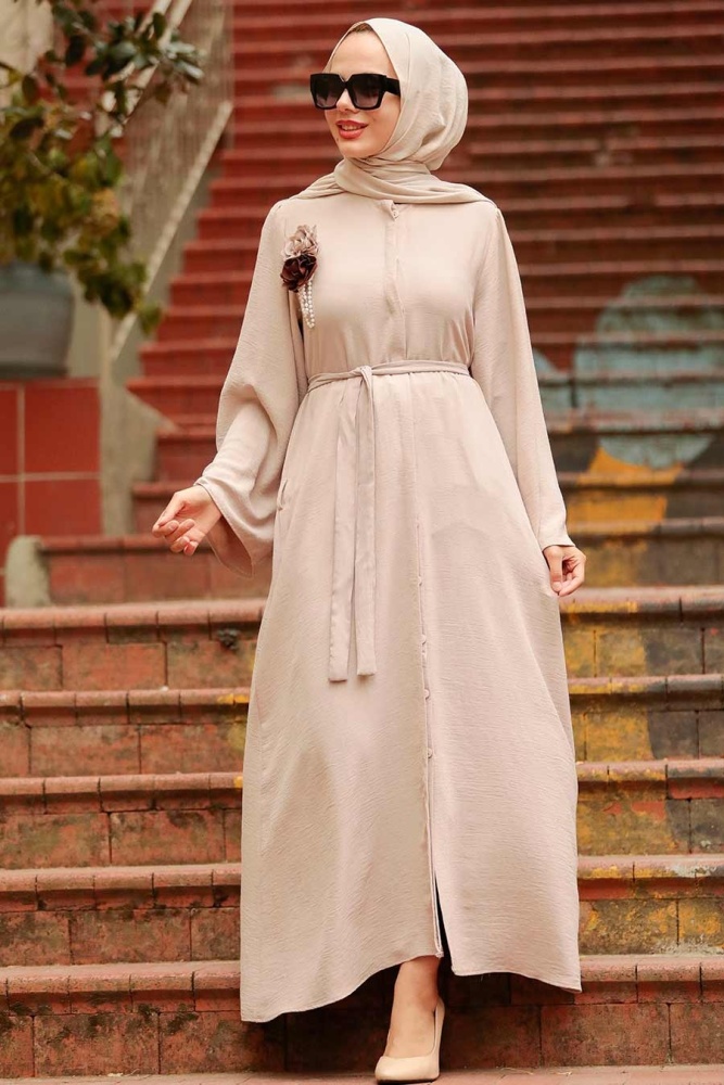 Neva Style - Casquette Hijab Beige 4100BEJ - 1