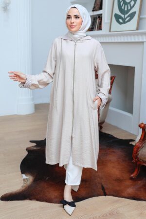 Neva Style - Casquette Hijab Beige 4104BEJ - 1