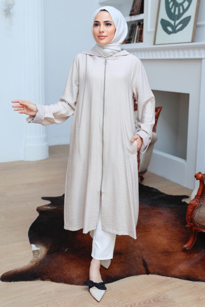 Neva Style - Casquette Hijab Beige 4104BEJ - 1