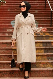 Neva Style - Casquette Hijab Beige 41060BEJ - Thumbnail