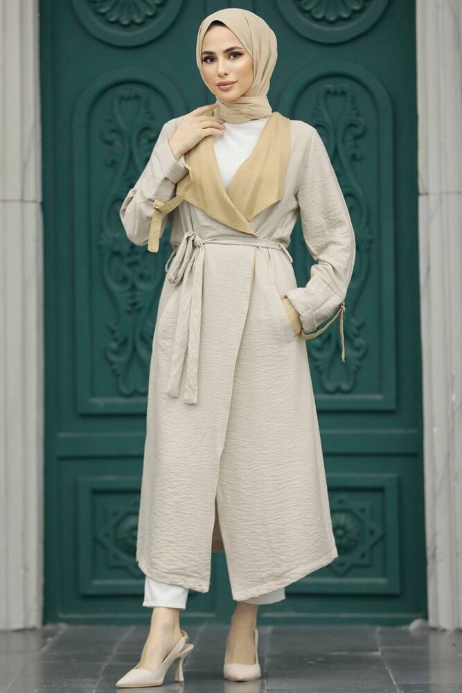 Neva Style - Casquette Hijab Beige 41080BEJ - 3