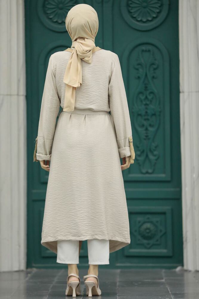 Neva Style - Casquette Hijab Beige 41080BEJ - 4