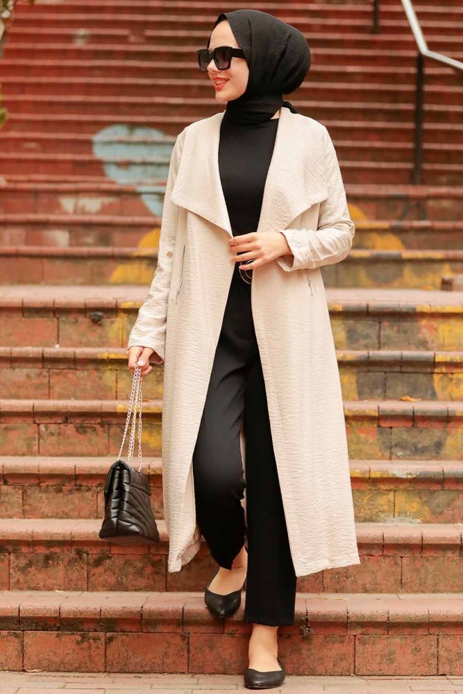 Neva Style - Casquette Hijab Beige 41102BEJ - 1