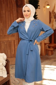 Neva Style - Casquette Hijab Bleu Indigo 10860IM - Thumbnail