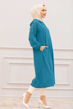 Neva Style - Casquette Hijab Bleu Indigo 14650IM - 1