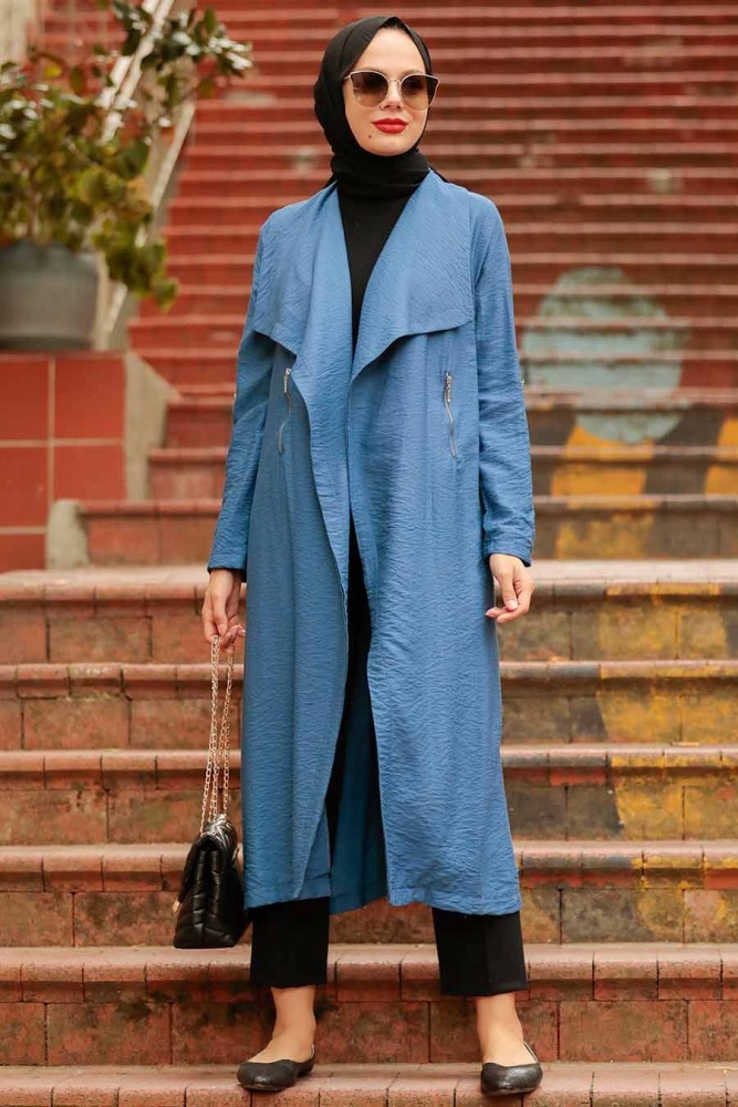 Neva Style - Casquette Hijab Bleu Indigo 41102IM - 1