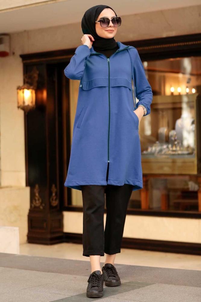 Neva Style - Casquette Hijab Bleu Indigo 7148IM - 1
